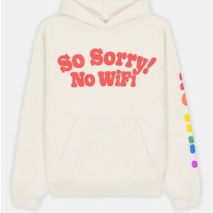 MadHappy “Sorry No WiFi” White Sweatshirt, only worn once